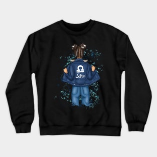 Libra Zodiac Girl Birthday Crewneck Sweatshirt